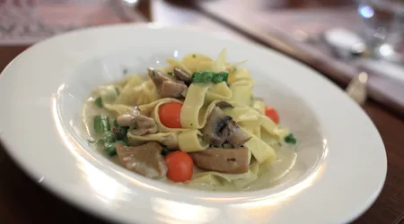 Fettuccine con Funghi e Panna
