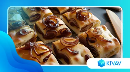 Focaccia con Cipolle Caramellate
