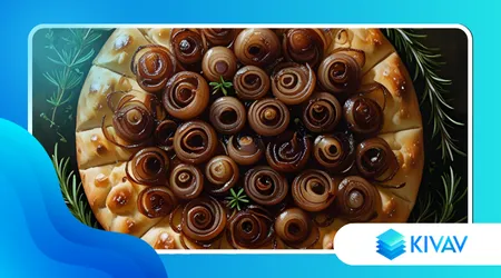 Focaccia con Cipolle Caramellate