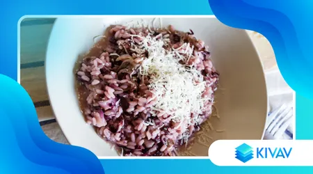 Risotto al Barolo con scaglie di Castelmagno