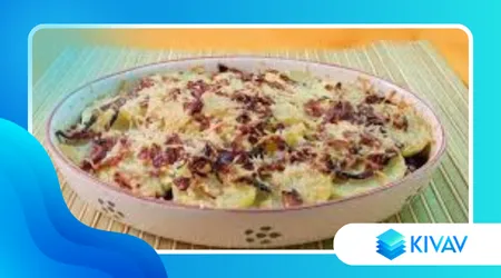 Tortino di patate, cipolle e formaggio