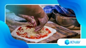 Pizza laminata croccante con impasto sfogliato moderno