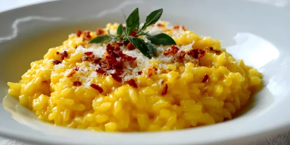 Risotto contemporaneo con consistenze croccanti e vellutate